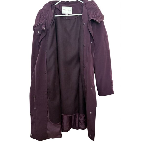 Coldwater Creek XL Women’s Purple Hooded Saturday In The Park Lined Raincoat - Picture 8 of 11